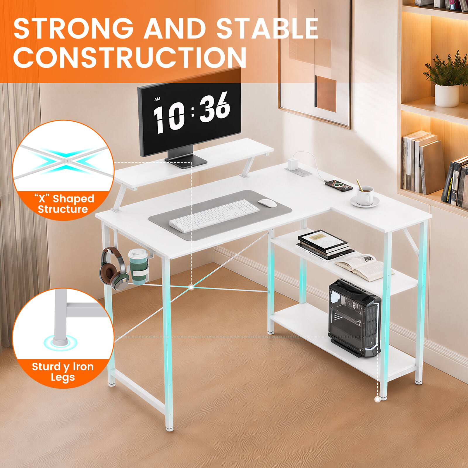 STRONG AND STABLE CONSTRUCTION

"X" Shaped Structure

Sturdy Iron Legs