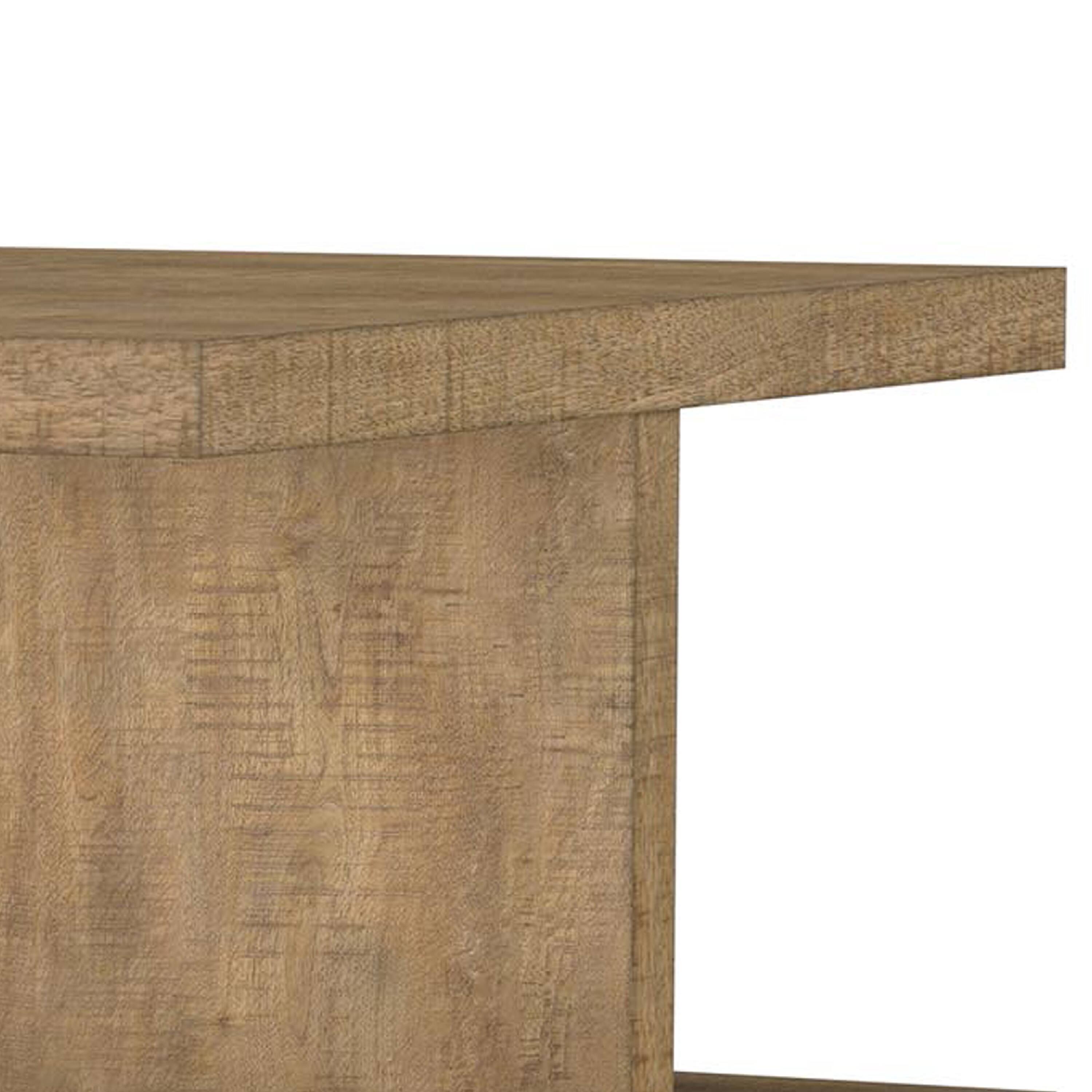 Alt View 3. Manhattan Lane - Chet Square Cocktail Coffee Table, Open Cube Base, Wood 54 Inch - Mango Brown.