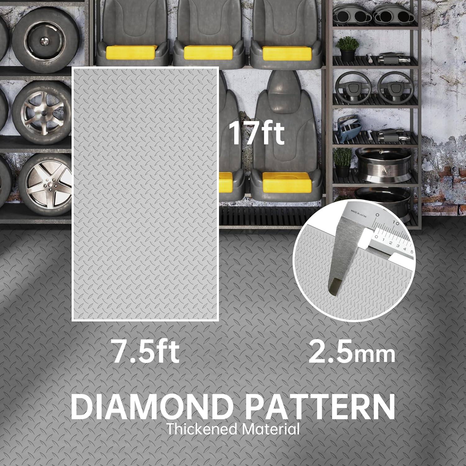 17ft x 7.5ft  
2.5mm  
DIAMOND PATTERN  
Thickened Material