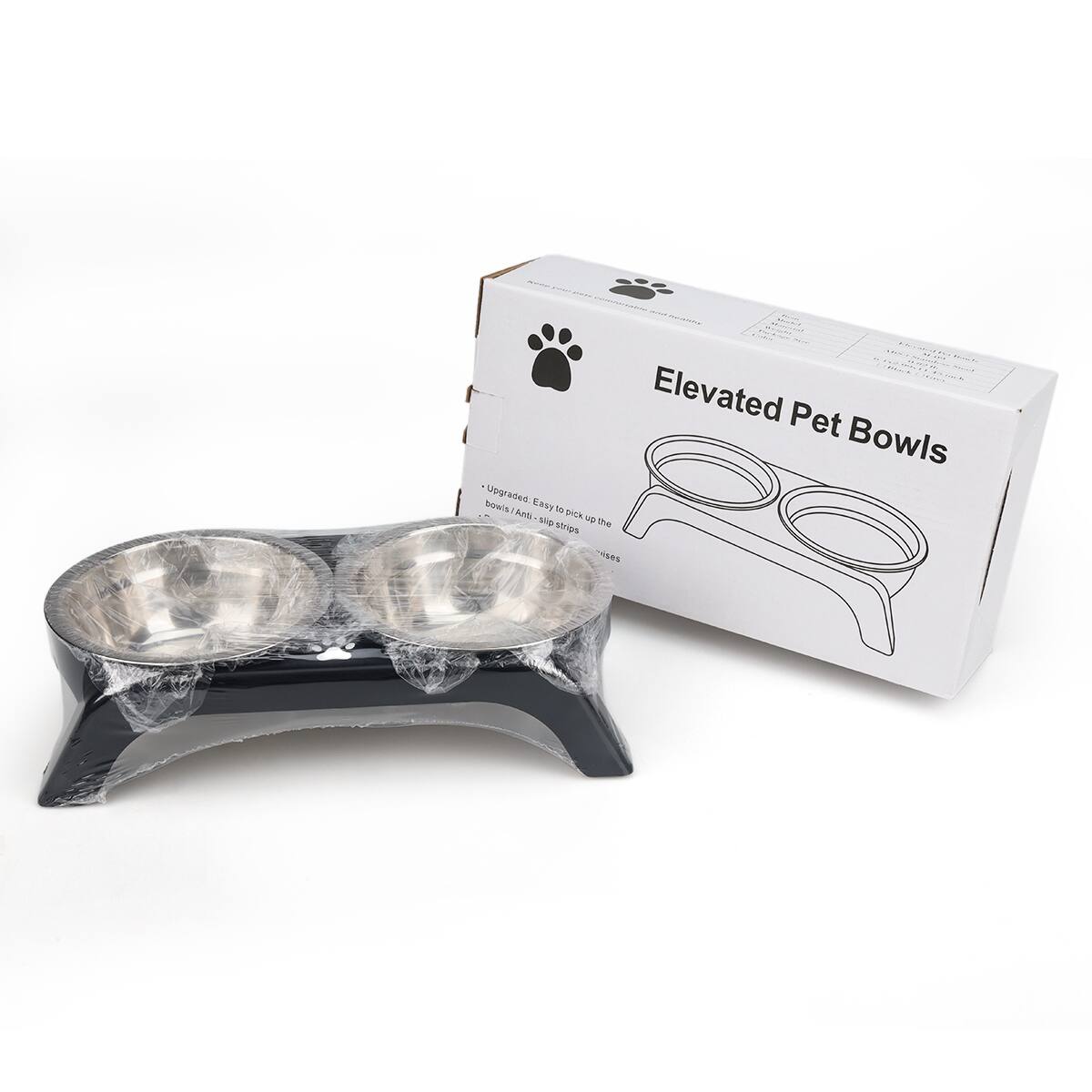 Elevated Pet Bowls  
Upgraded Easy to pick up the bowls Anti-slip strips