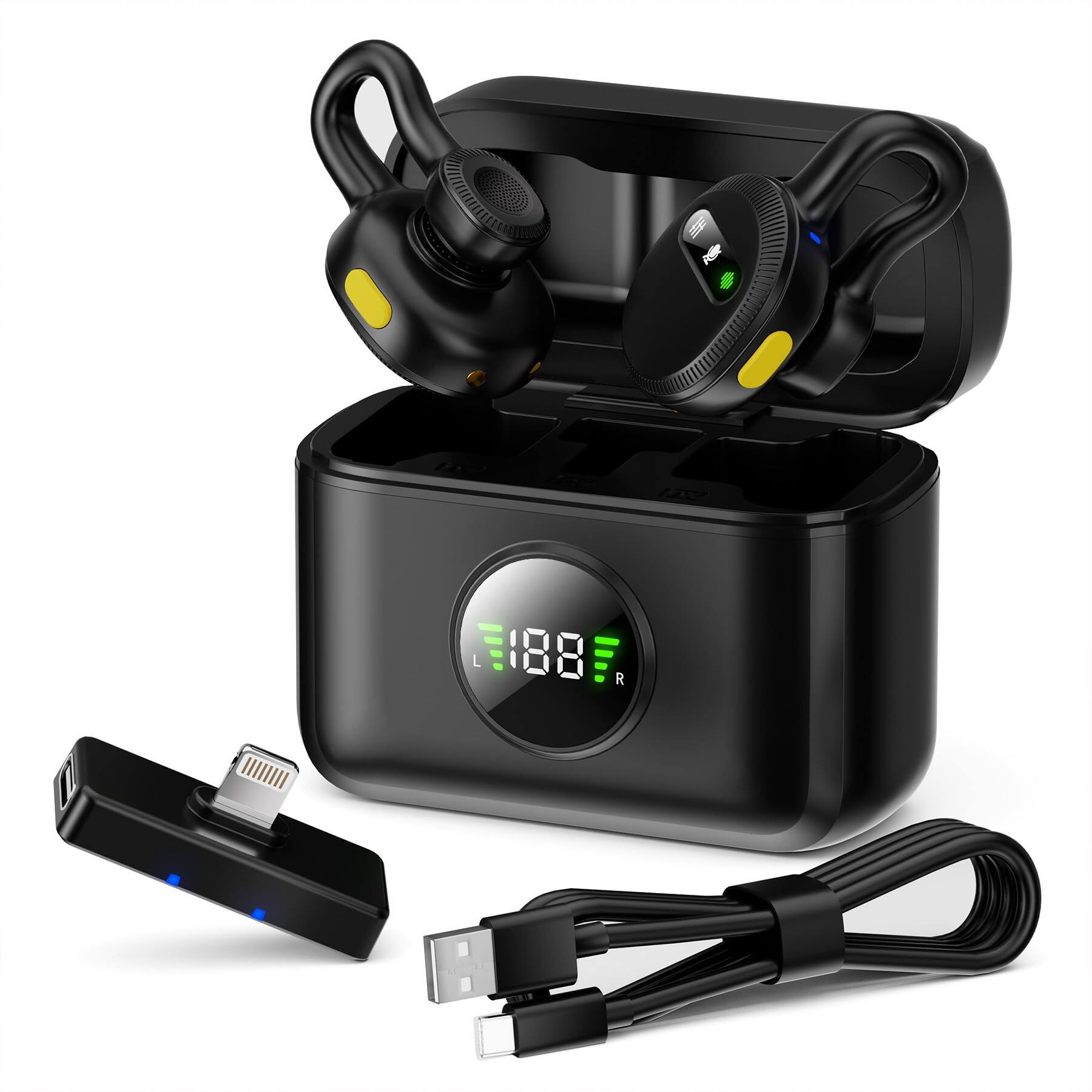 TECH SAFARI Mini Wireless Lavalier Microphone For With Lighting Plug ...
