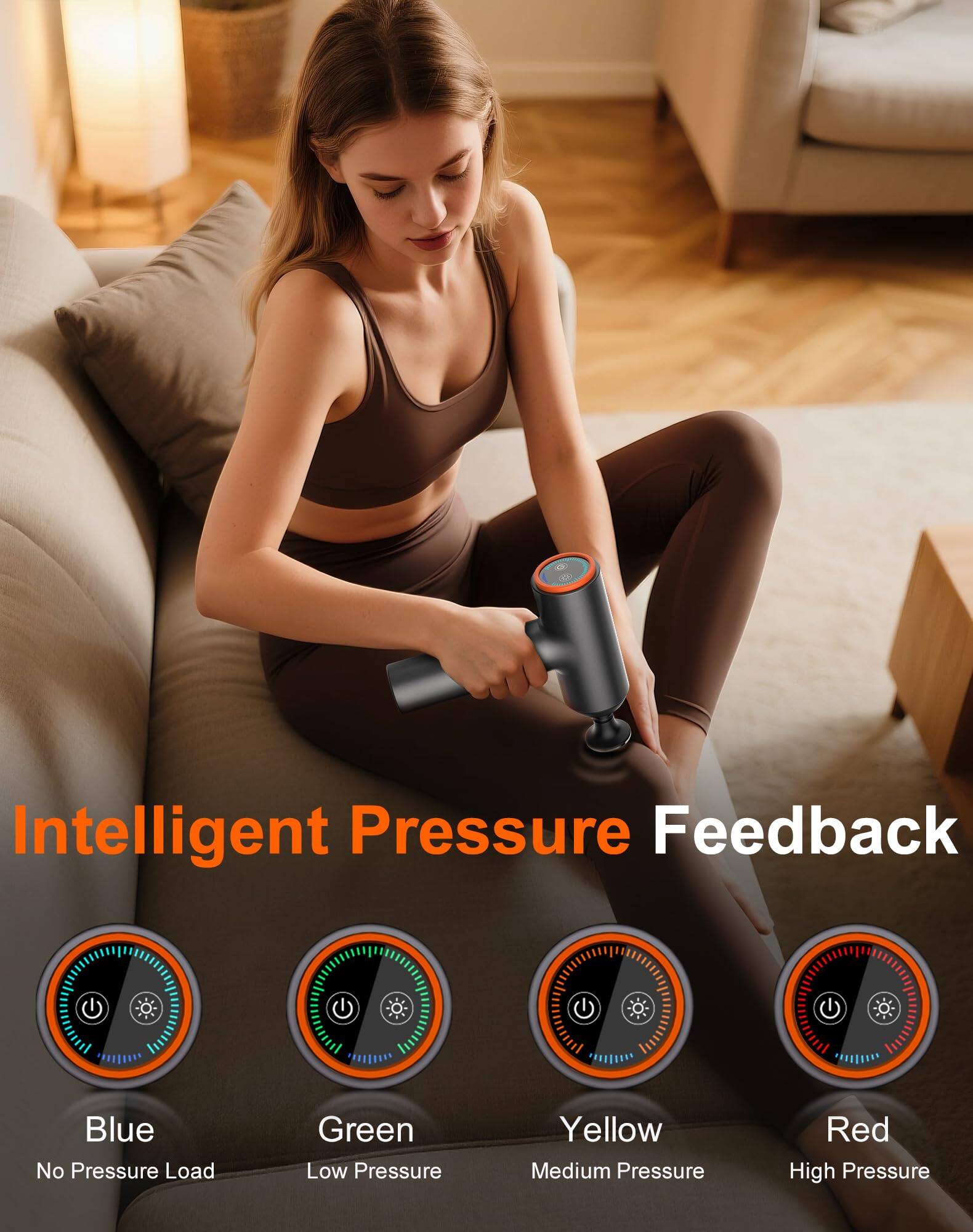 Intelligent Pressure Feedback

Blue - No Pressure Load  
Green - Low Pressure  
Yellow - Medium Pressure  
Red - High Pressure