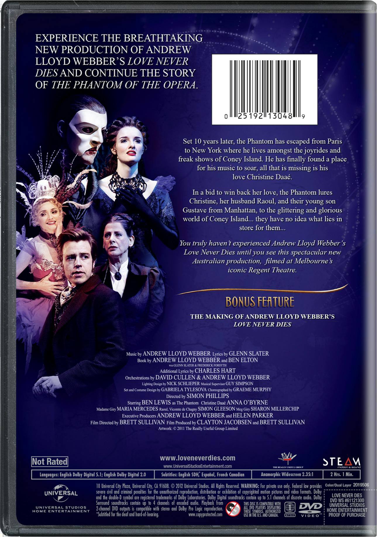 Angle. Andrew Lloyd Webber's Love Never Dies [DVD].