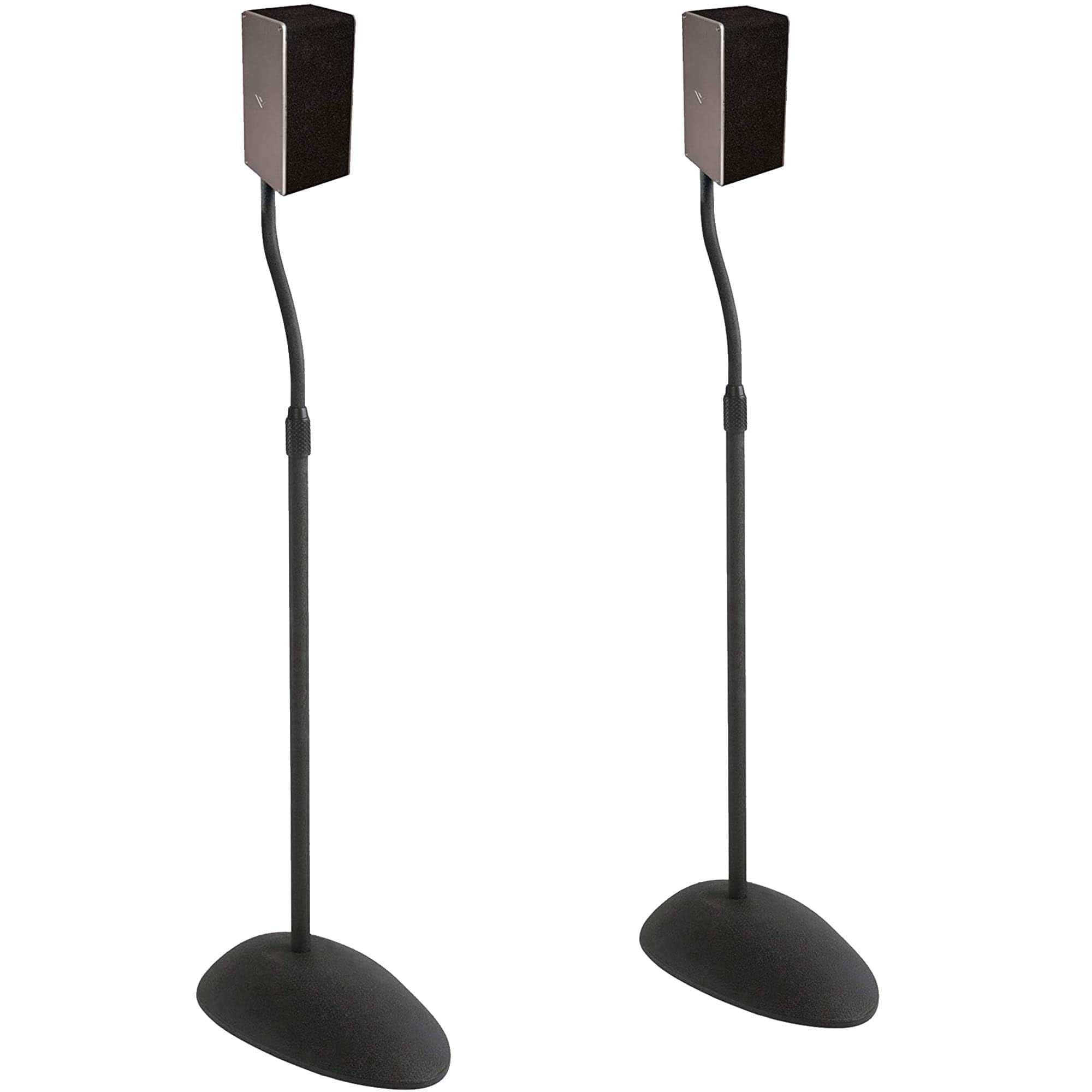 Front. ECHOGEAR - Universal Speaker Stands – Height Adjustable with Cable Management – Ideal for Rear Surround Sound – Fits Vizio, Bose - Black.
