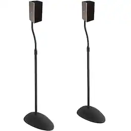 ECHOGEAR - Universal Speaker Stands – Height Adjustable with Cable Management – Ideal for Rear Surround Sound – Fits Vizio, Bose - Black