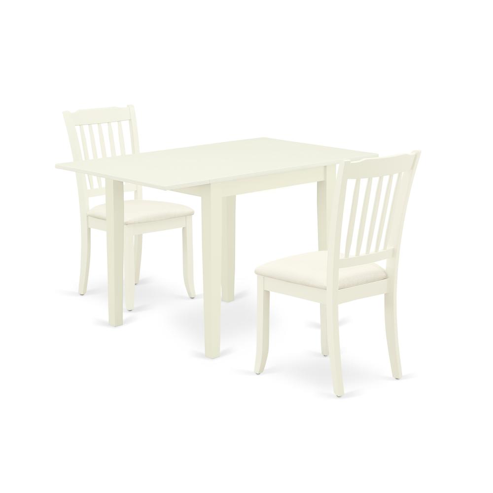 Left. East West Furniture - Dining Room Set Linen White - Brown.