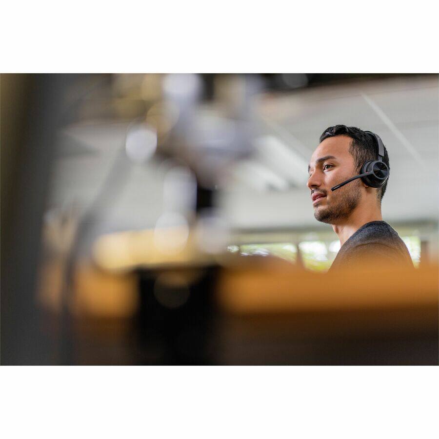 Alt View 2. HP - Poly Voyager 4320-M Microsoft Teams Certified USB-A Headset +BT700 dongle TAA - Microsoft Teams CertificationUSB Type A - Black.