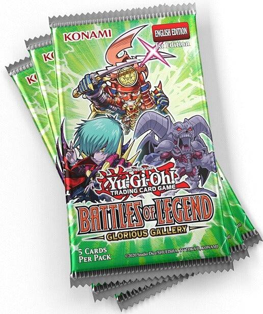 KONAMI K K ENGLISH EDITION 1st Edition SHONENJJUMP Yu'Gi-Oh! CARD GAME TRADING BATTLES OF LEGEND GLORIOUS GALLERY 1 MOKYO KONAMI 5 CARDS SHUEISHA SHU TV 2020 Studio Dico PER PACK