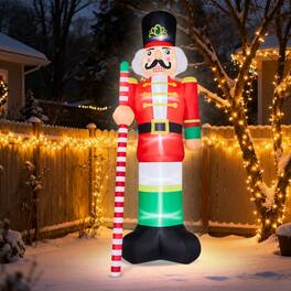 Winado - 12FT Christmas Inflatable Giant Soldier Blow Up with Built-in Lights for Holiday Party Front Lawn Garden Yard Decoration - Multicolor