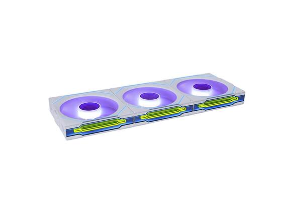 Front. Lian Li - UNI Fan SL Infinity Wireless 120 Triple Pack 2.4 GHz Wireless Signal ARGB Fan (12SLIN1W3W) - White.