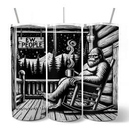 OrnamentallyYou - Bigfoot Cabin Life 20oz Tumbler With Stainless Steel Straw, Sarcastic Introvert Camping Gift Cup - Multicolored