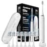 AquaSonic - Elite Rechargeable Electric Toothbrush Set - ADA Accepted, 5 Modes, Travel Case, 8 Brush Heads - White