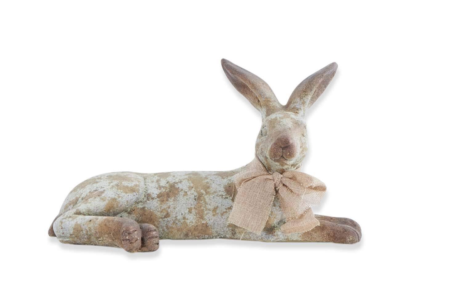 Left. K&K Interiors - K&K Interiors Bunny Rabbit Home Decor Figurine 9.5 x 15.5 Inch - Beige.