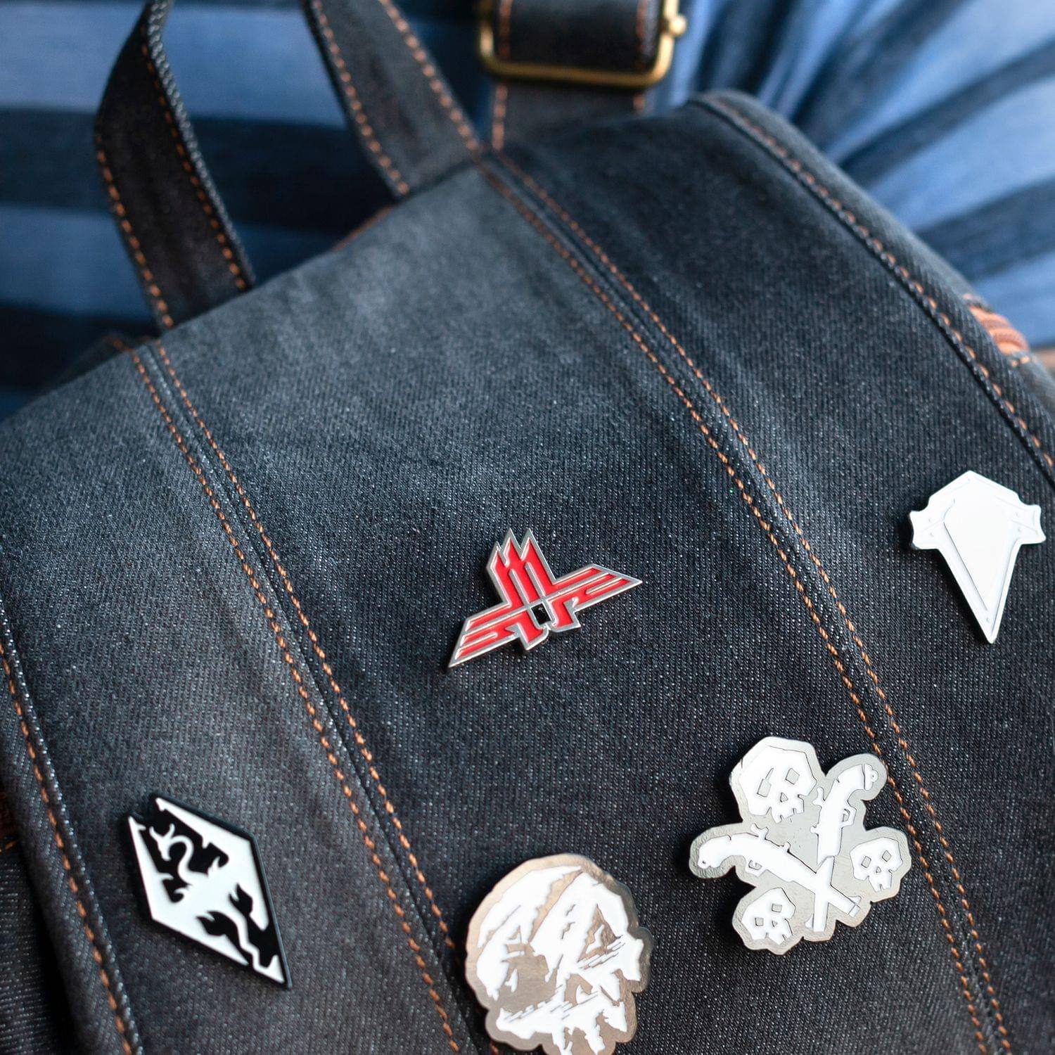 Alt View 10. Just Funky - Wolfenstein New Colossus Metal Enamel Collector Pin| Collector’s Edition - Red.