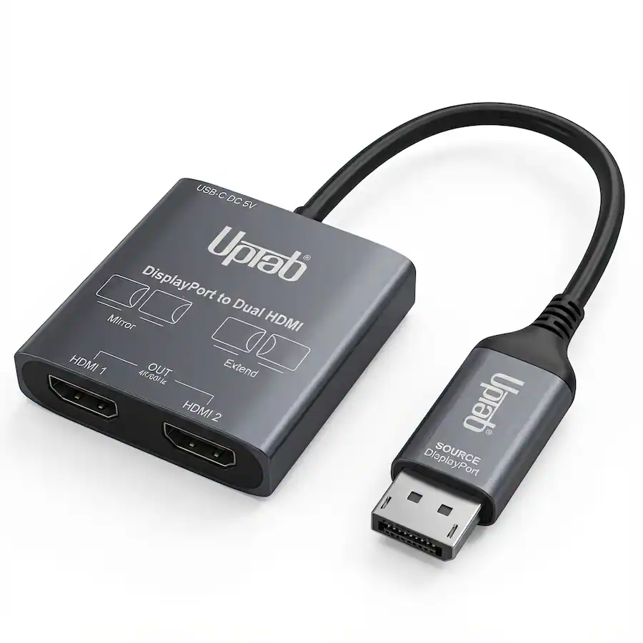 UPTab DisplayPort to Dual HDMI 4K 60Hz MST Adapter Graphite UP-DP2XHDMI ...
