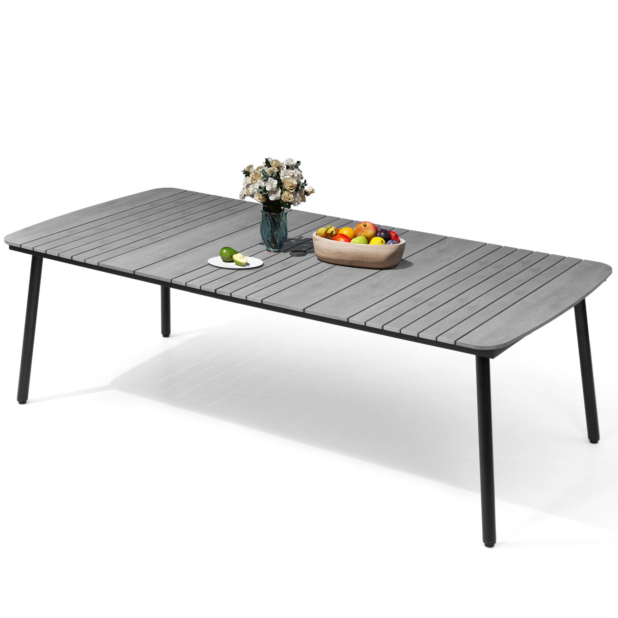 Crestlive Products - Rectangular Patio Dining Table with Umbrella Hole - Gray price history on PriceWatchPro