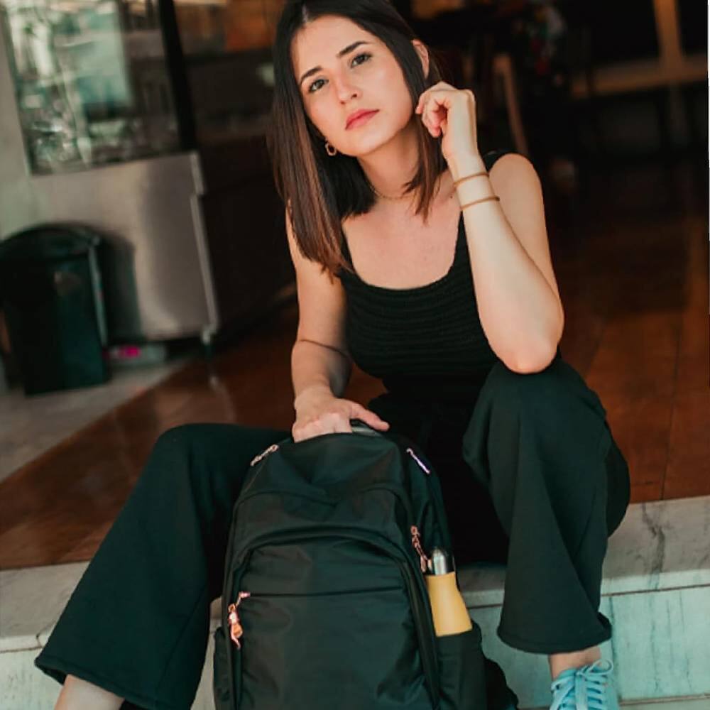 Alt View 2. Circus Cirle - Circus Cirle Large Waterproof Work And College Bag - Black.