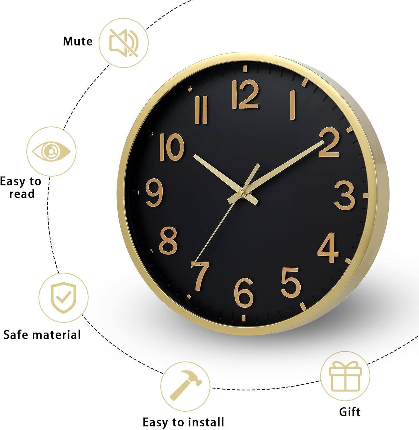 - Easy to read
- Mute
- Safe material
- Easy to install
- Gift