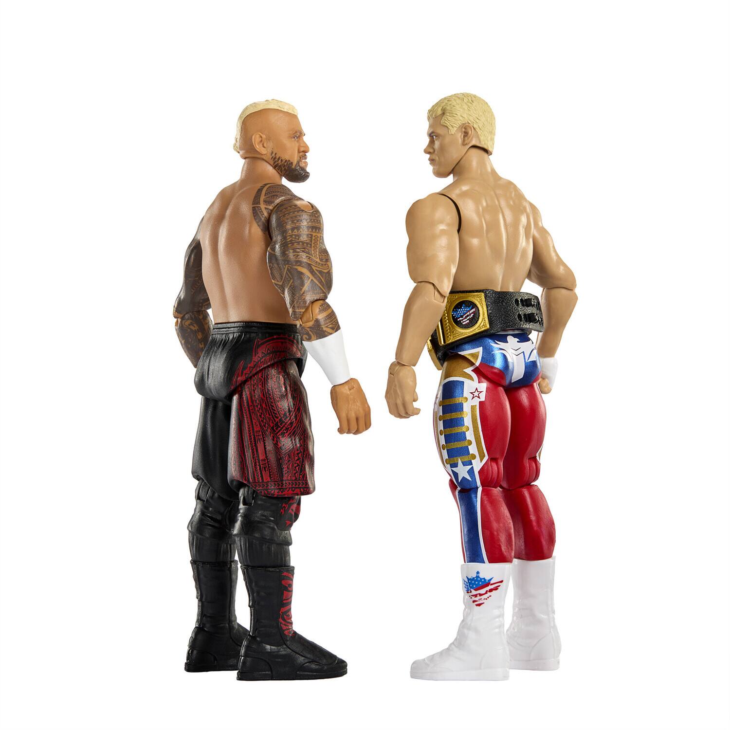 Alt View 2. Mattel - Mattel Collectible - WWE Main Event: Showdown Cody Rhodes vs Solo Sikoa Action Figure 2-Pack   - COLLECTIBLES - Multicolor.