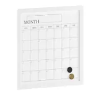 Martha Stewart - Everette Dry Erase Magnetic Monthly Calendar- 18" x 18" - White Woodgrain - Front_Zoom