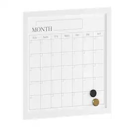 Martha Stewart - Everette Dry Erase Magnetic Monthly Calendar - White Woodgrain
