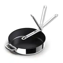 Joseph Joseph - Space Steel 11'' Ceramic Non-stick Frying Pan with Folding Handle - Stainless Steel