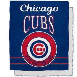 Pegasus - Chicago Cubs 50" x 60" Retro Emblem Flannel Fleece Sherpa Blanket - Multicolor