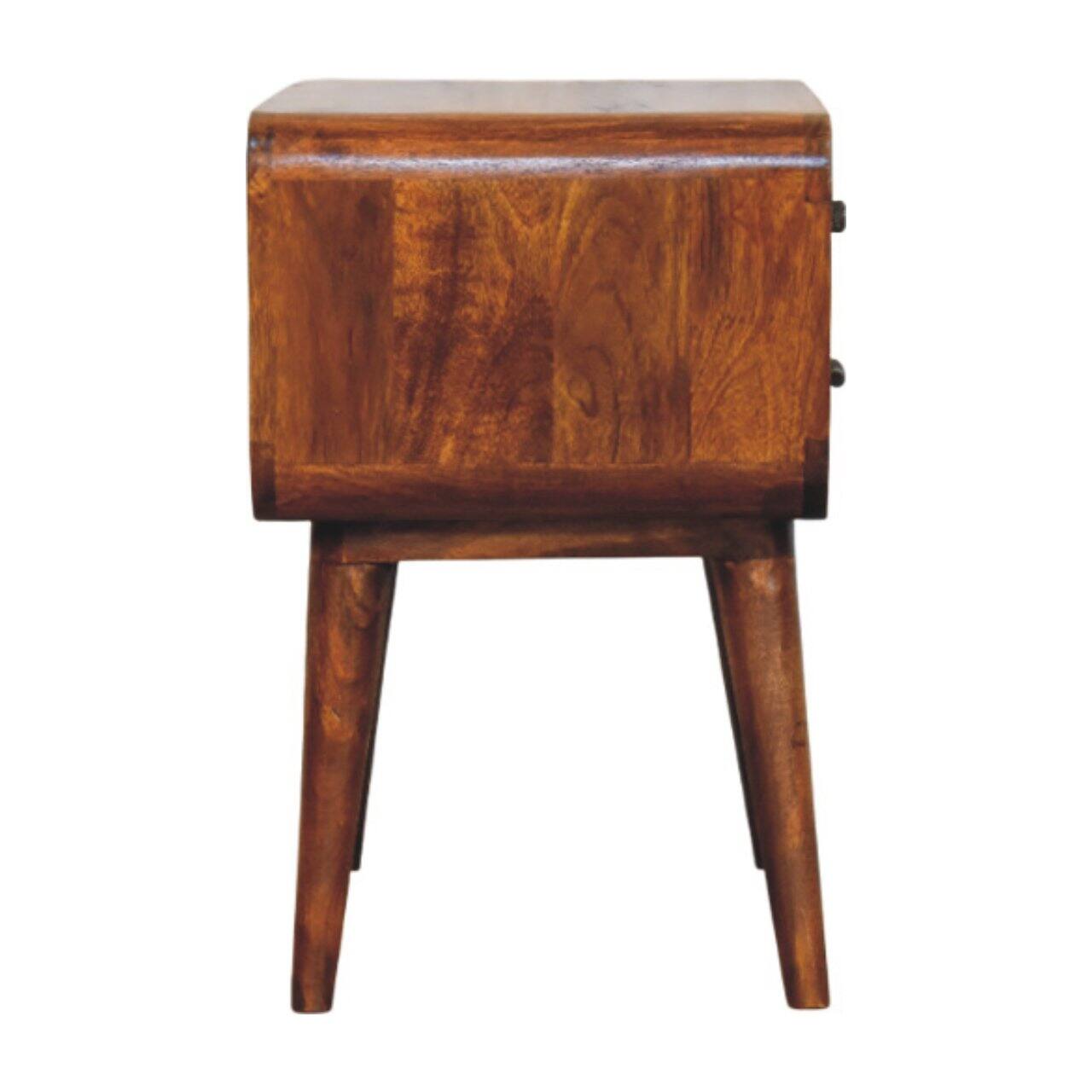 Alt View 5. Artisan Furniture - Artisan Furniture Solid Wood Avora 3-Drawer Chestnut Nightstand, Nordic Legs, Brown - Brown.