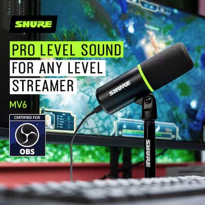 Shure MV6 Gaming & Streaming USB Microphone Plug & Play No drivers Shure MV6 Gaming & Streaming USB Microphone Plug & Play No drivers
