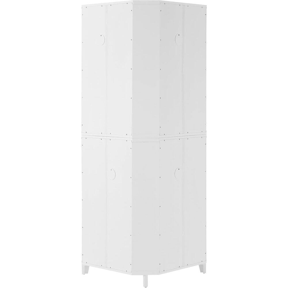Left. Crosley Furniture - Roarke Corner Kitchen Storage Pantry Cabinet - White.
