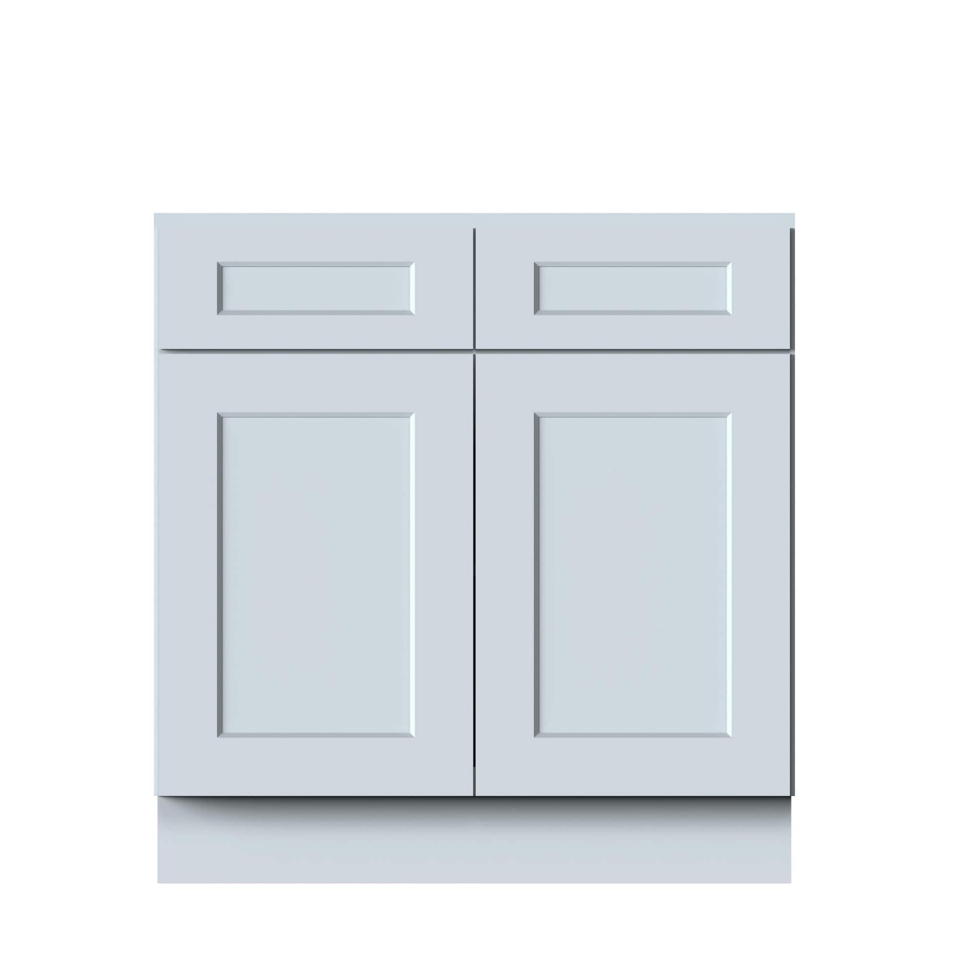 Boyel Living - 33in.W Dove BASE CABINET Fully assembled Cabinet with One Rubberwood Drawer and Two MDF Door Recessed Panel Shaker - Gray