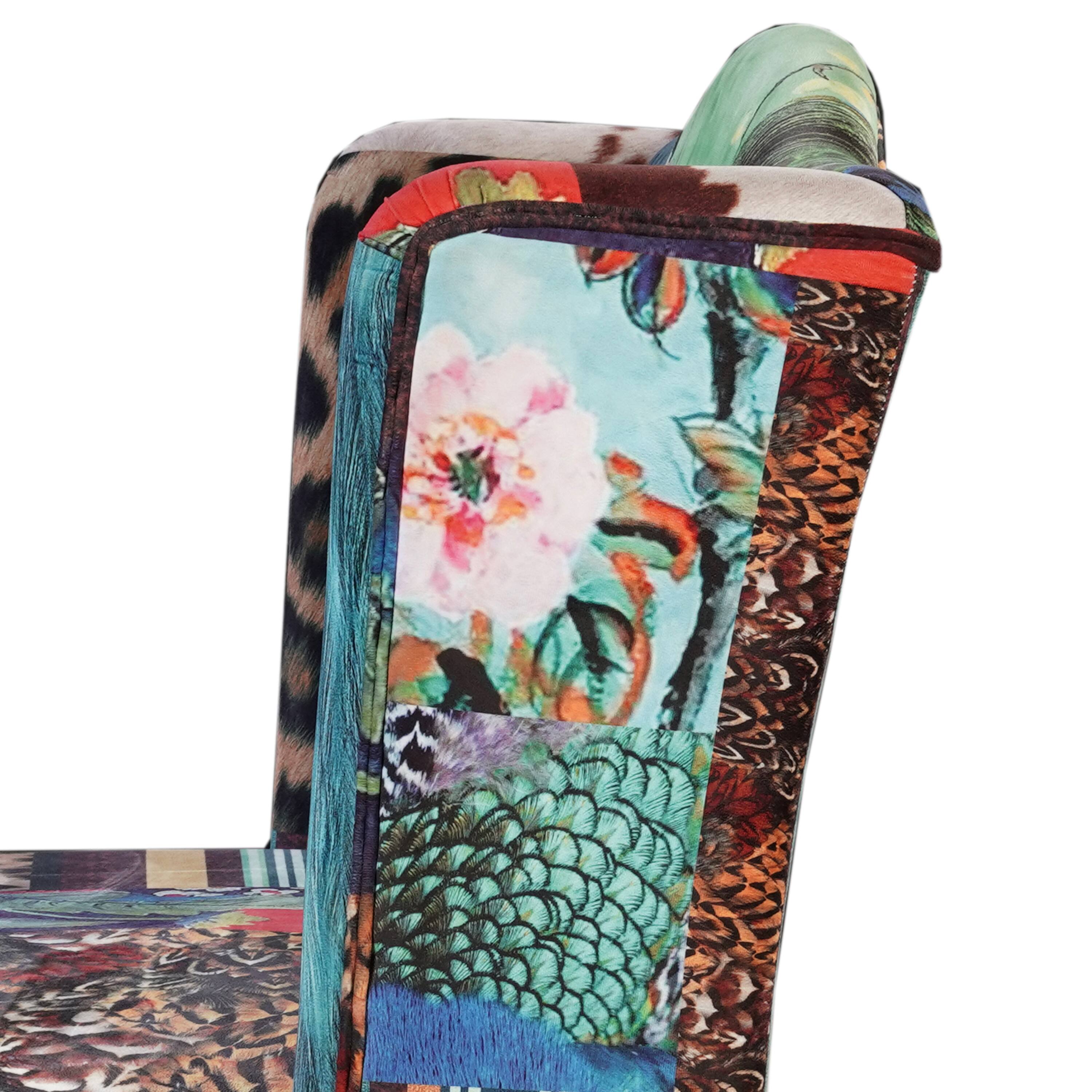 Alt View 2. Manhattan Lane - Vesta Bird Collage Print Settee - Multicolor.