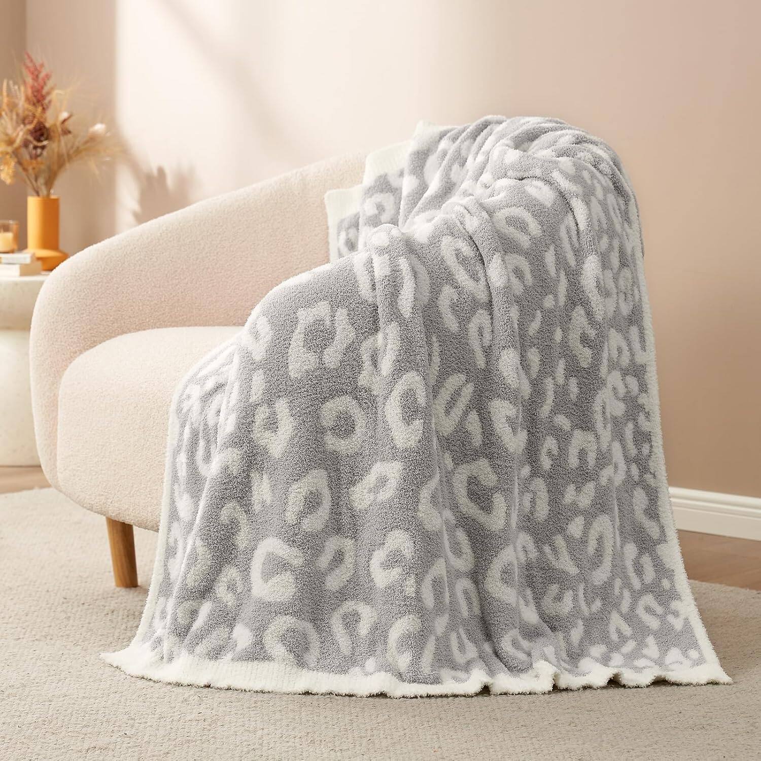 Left. blue - Paaaawaters Snuggle Sac Leopard Throw Blanket for Couch Bed Sofa inches, Reversible Grey Leopard Blanket Ultra - color:LeopardBeige+size:Queen(90"x90").