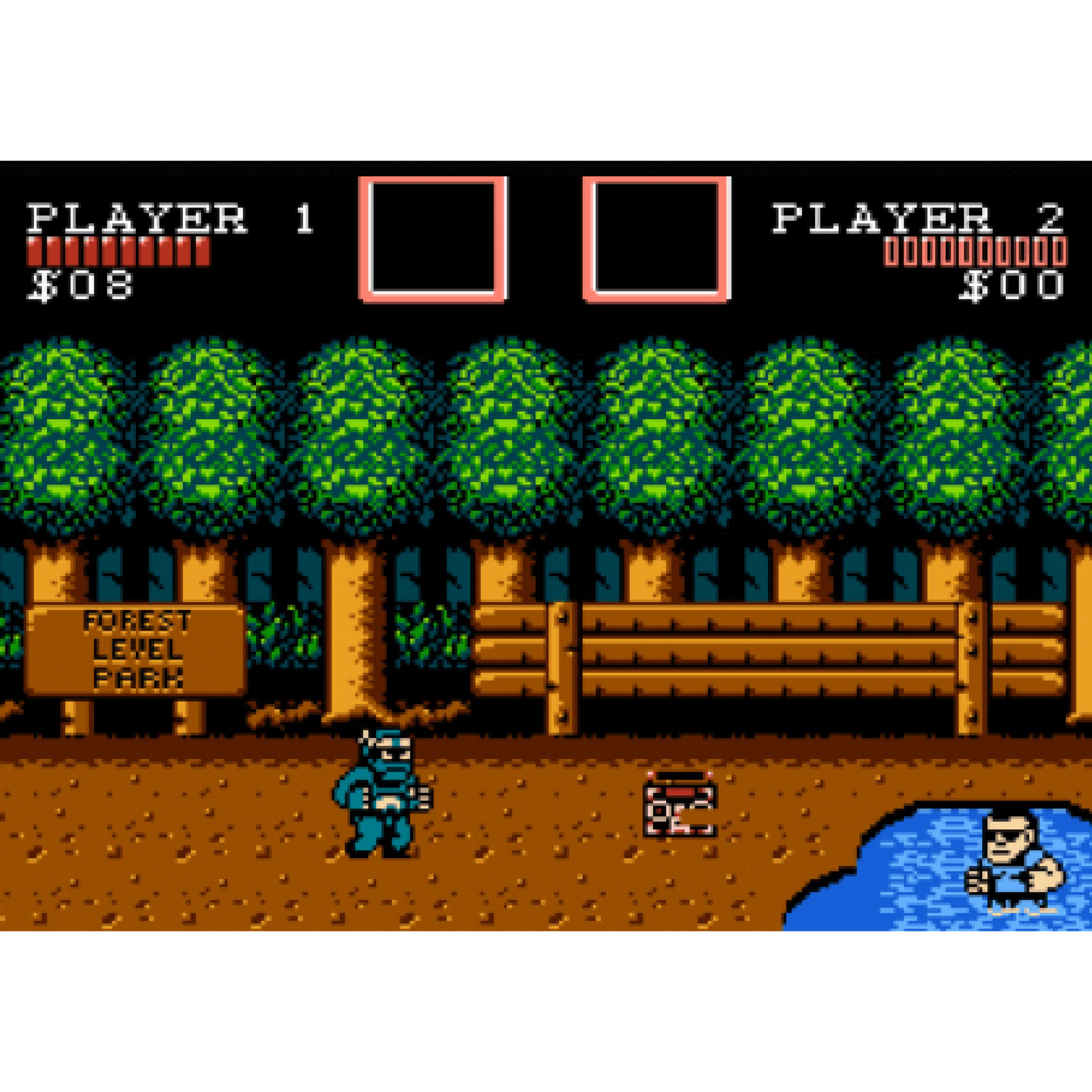 PLAYER 1 $08  
PLAYER 2 $00  
FOREST LEVEL PARK