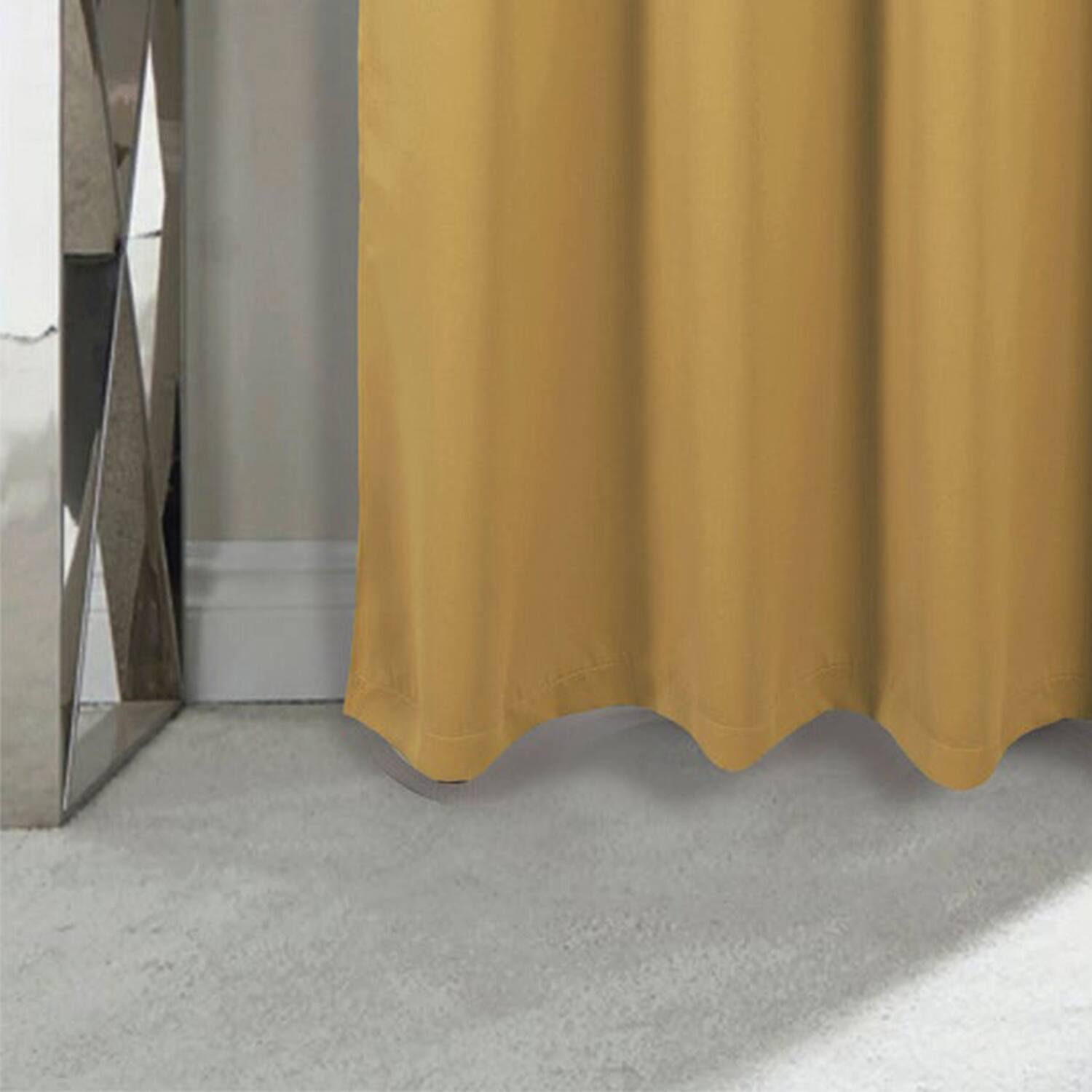 Back. RT Designers Collection - RT Designers Collection 100% Polyester Twilight Blackout Rod Pocket Curtain Panel 54" x 84" Sesame - Brown.