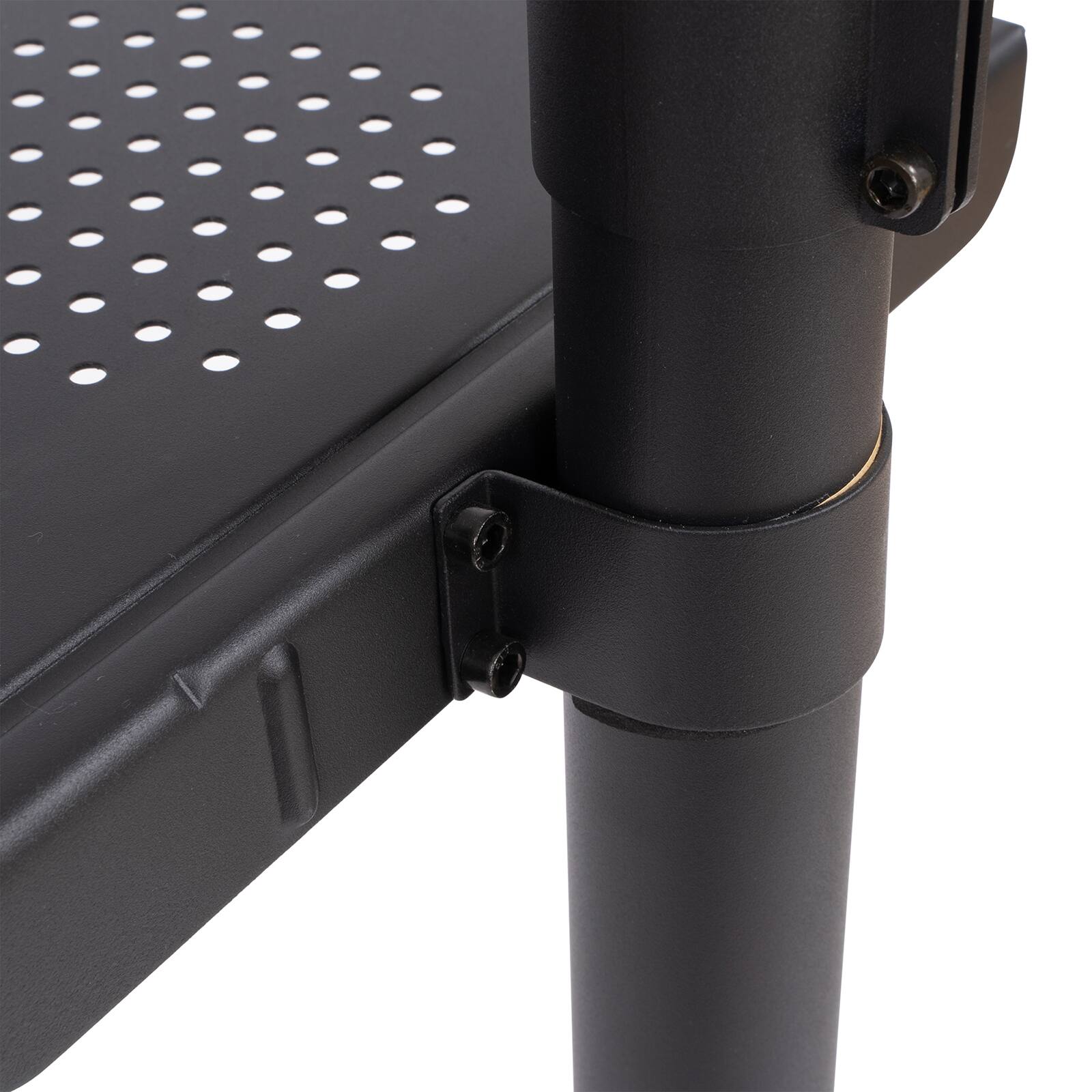 Alt View 3. Chateau Abodes - Mobile TV Stand with Wheels, Height Adjustable & Tilt Rolling Stand with Media Shelf for 23-60" TVs, Holds 55 lbs - Black.