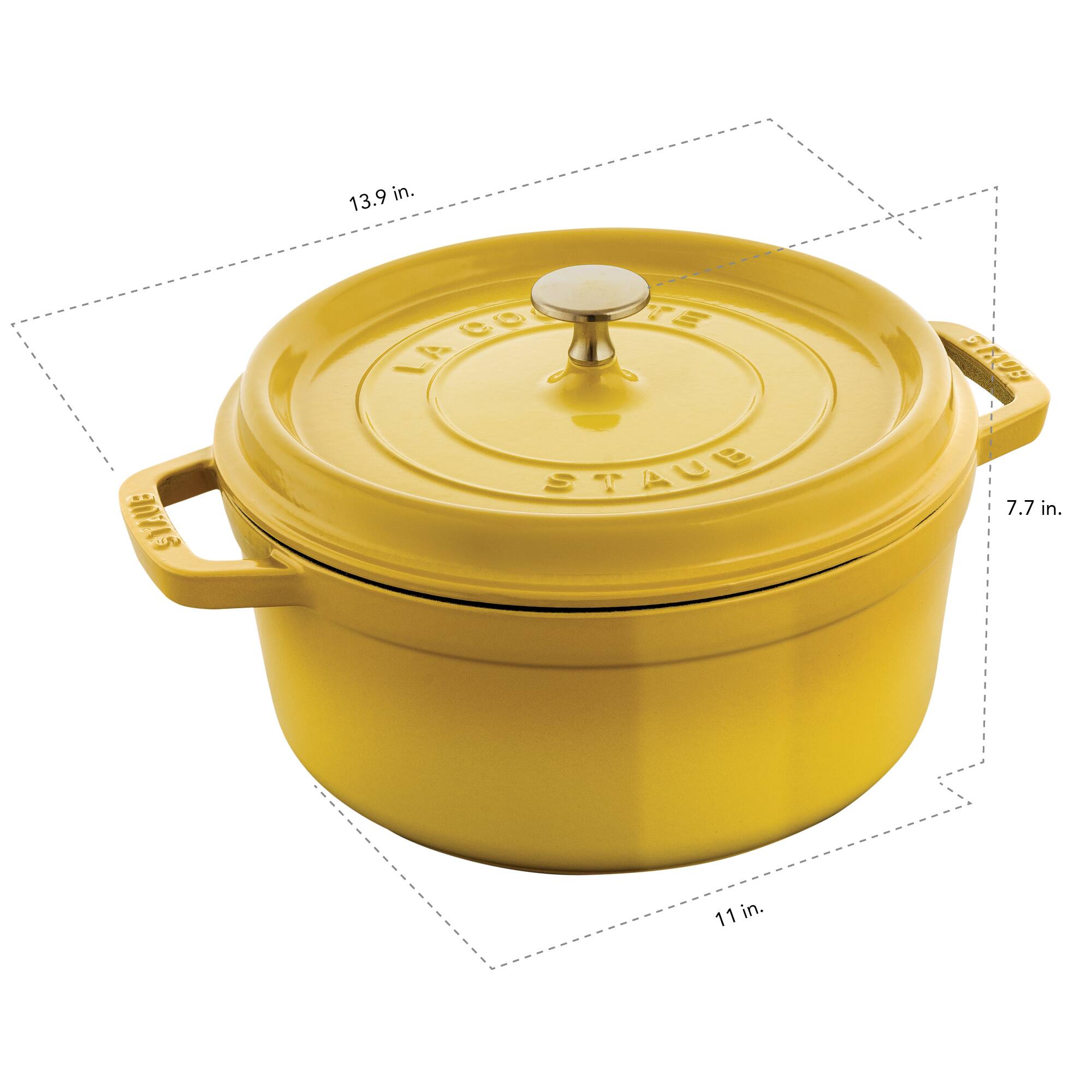 Staub Cast Iron Round Cocotte, Dutch Oven, 7 quart, serves 7 8