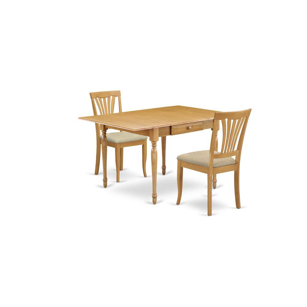 Left. East West Furniture - Dining Room Set Oak - Brown.
