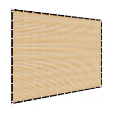 Front. VEVOR - 90% Sun Shade Cloth, 12 x 20 ft Pergola Shade Cover with Stainless Steel Grommets, Sun Shades Canopy Privacy Screen - Yellow-brown, black.
