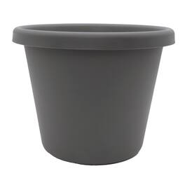 The HC Companies - 15.5 Inch Round Classic Planter, Plastic Plant Pot, Warm Gray