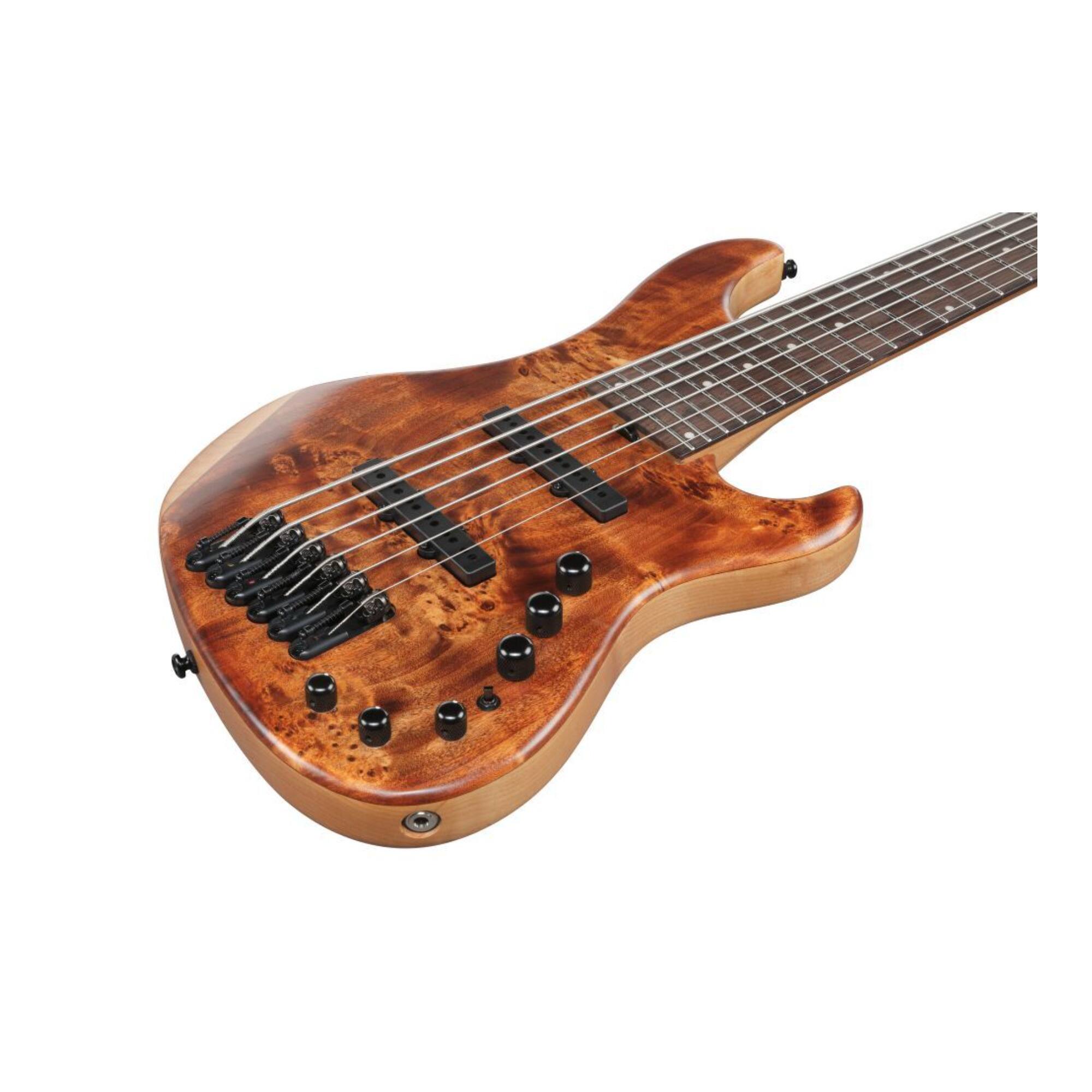 Left. Ibanez - Ibanez MDM1606NML MDM 6str Electric Bass w/Bag - Natural Mocha Low Gloss.