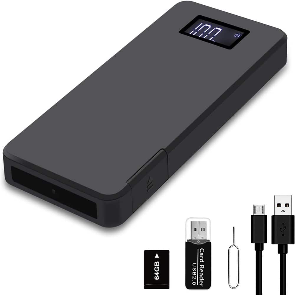 64GB Home Security Camera, 1080P Surveillance Camera, Indoor Camera with 10000mAh Battery - Black