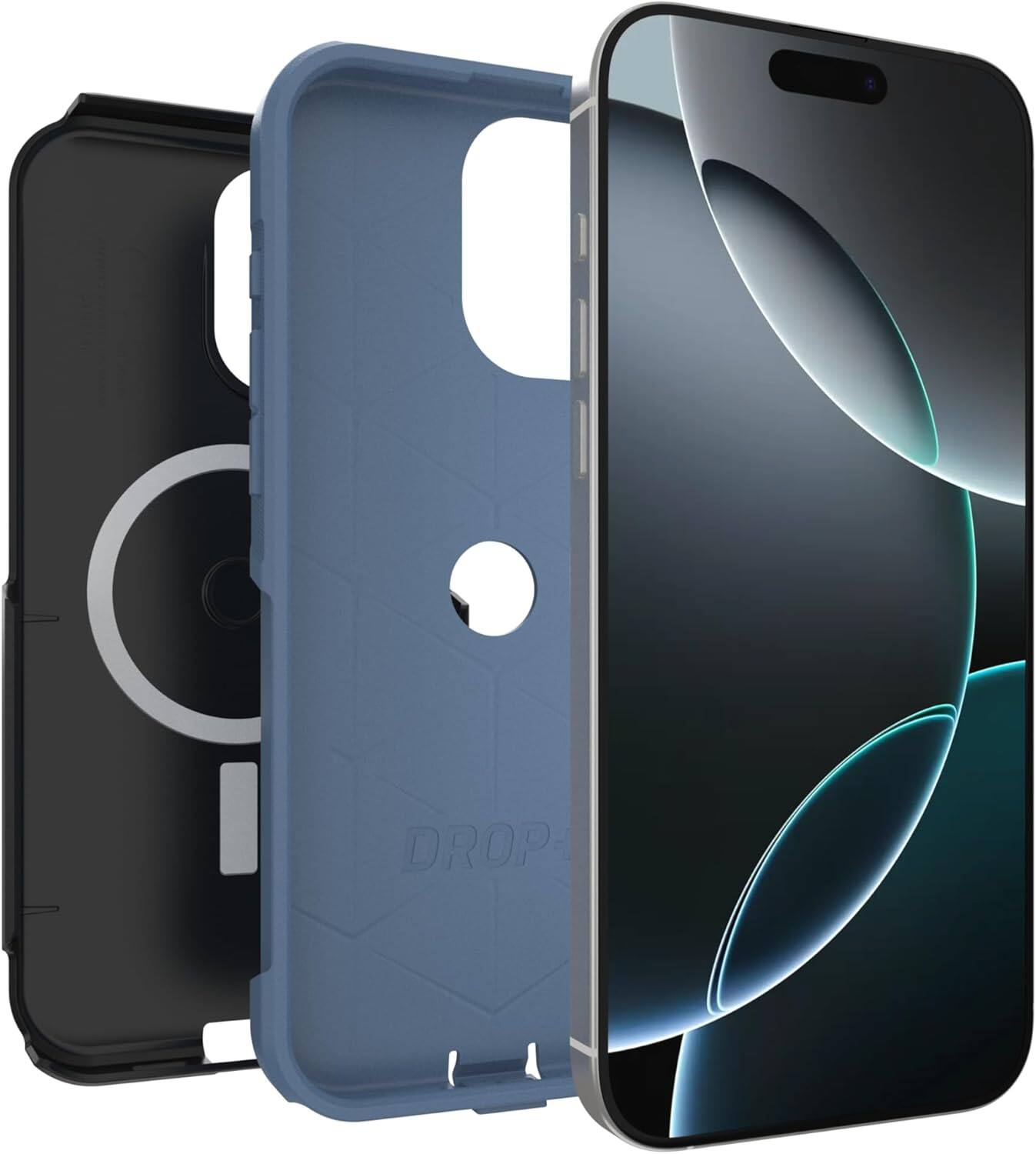 Alt View 1. OtterBox - OtterBox - Commuter Series Hard Shell for MagSafe for Apple iPhone 16 Pro Max - Sovereign Navy (Black & Blue).