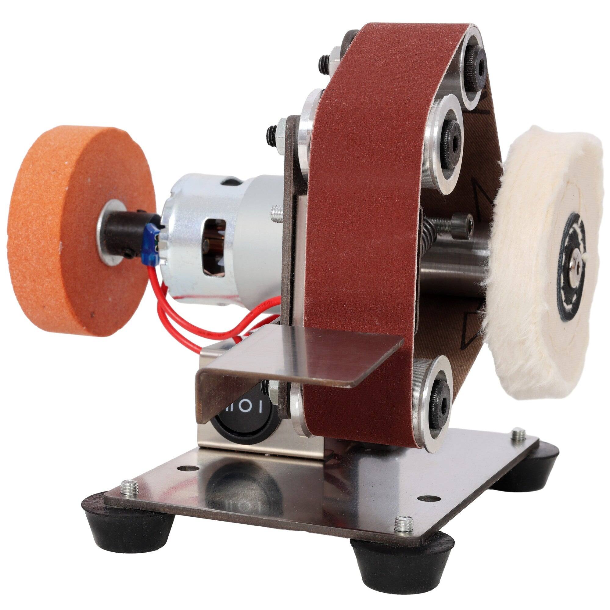 Alt View 1. Boyel Living - 96W Electric Small Bench Grinder Kit 7 Speed Adjustable Power Polisher DIY Polishing Grinding Tools - Silver.