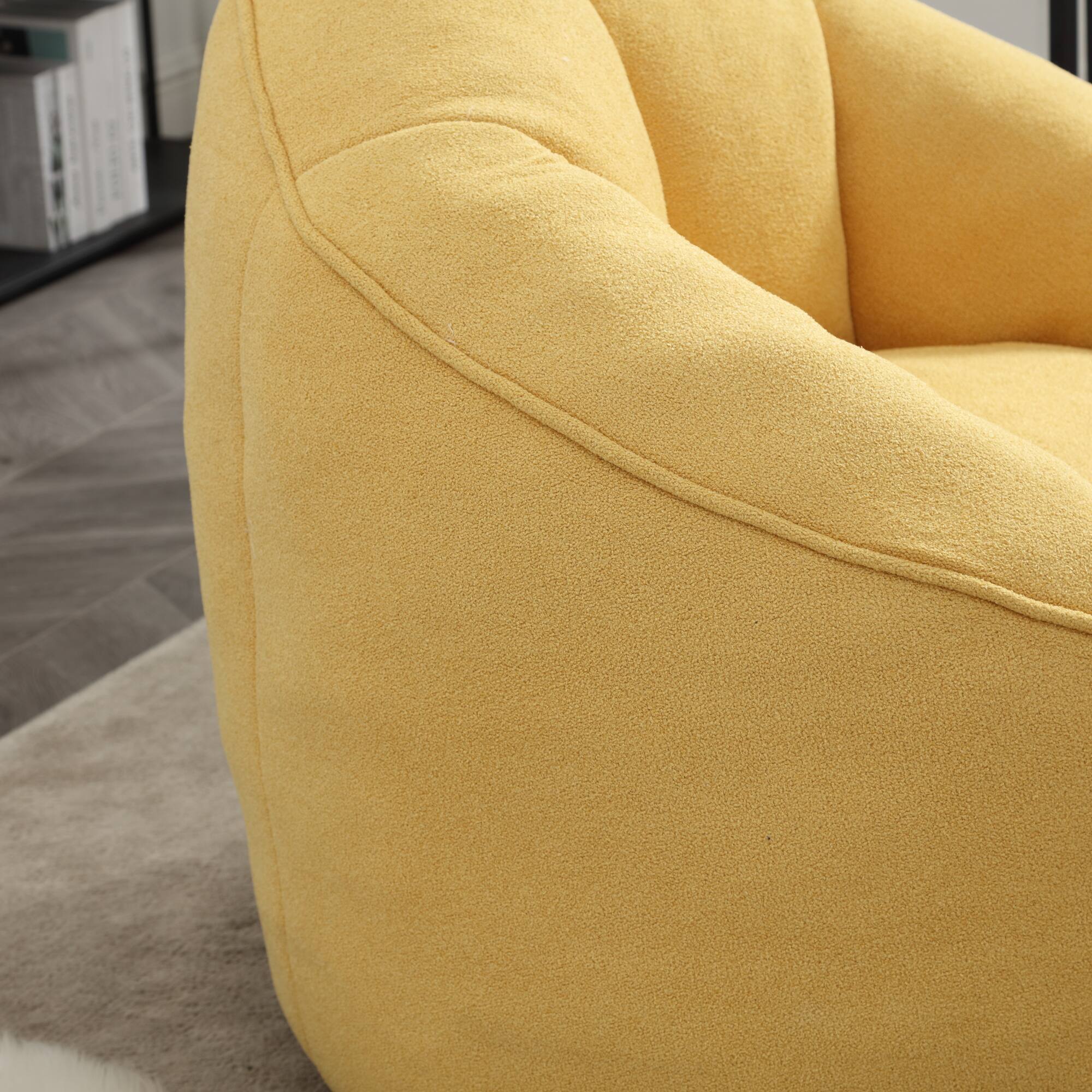 Alt View 2. GOODSILO - Premium Microfiber Bean Bag Sofa Chair with Detachable Footrest for Ultimate Comfort and Relaxation - Yellow.