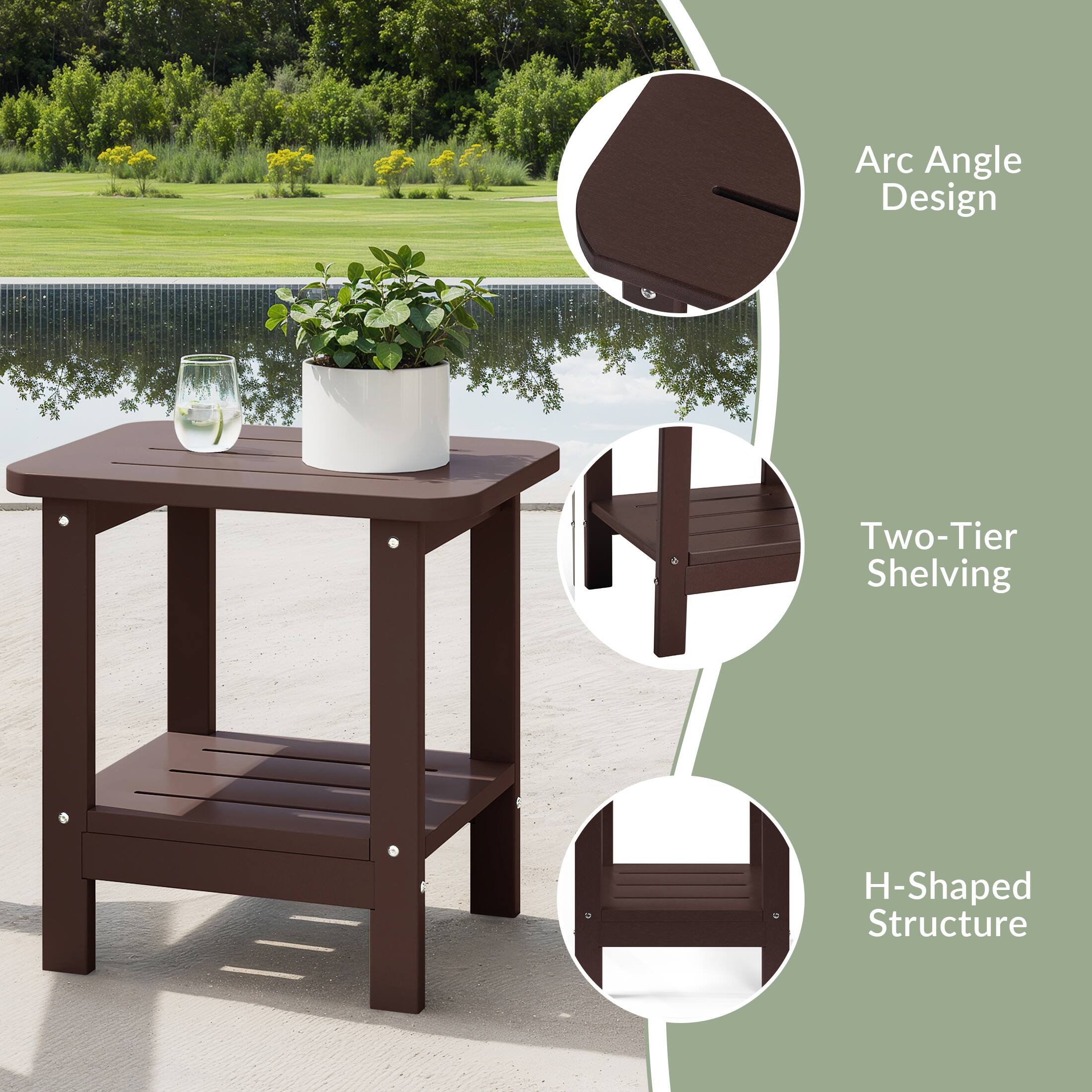 Arc Angle Design  
Two-Tier Shelving  
H-Shaped Structure