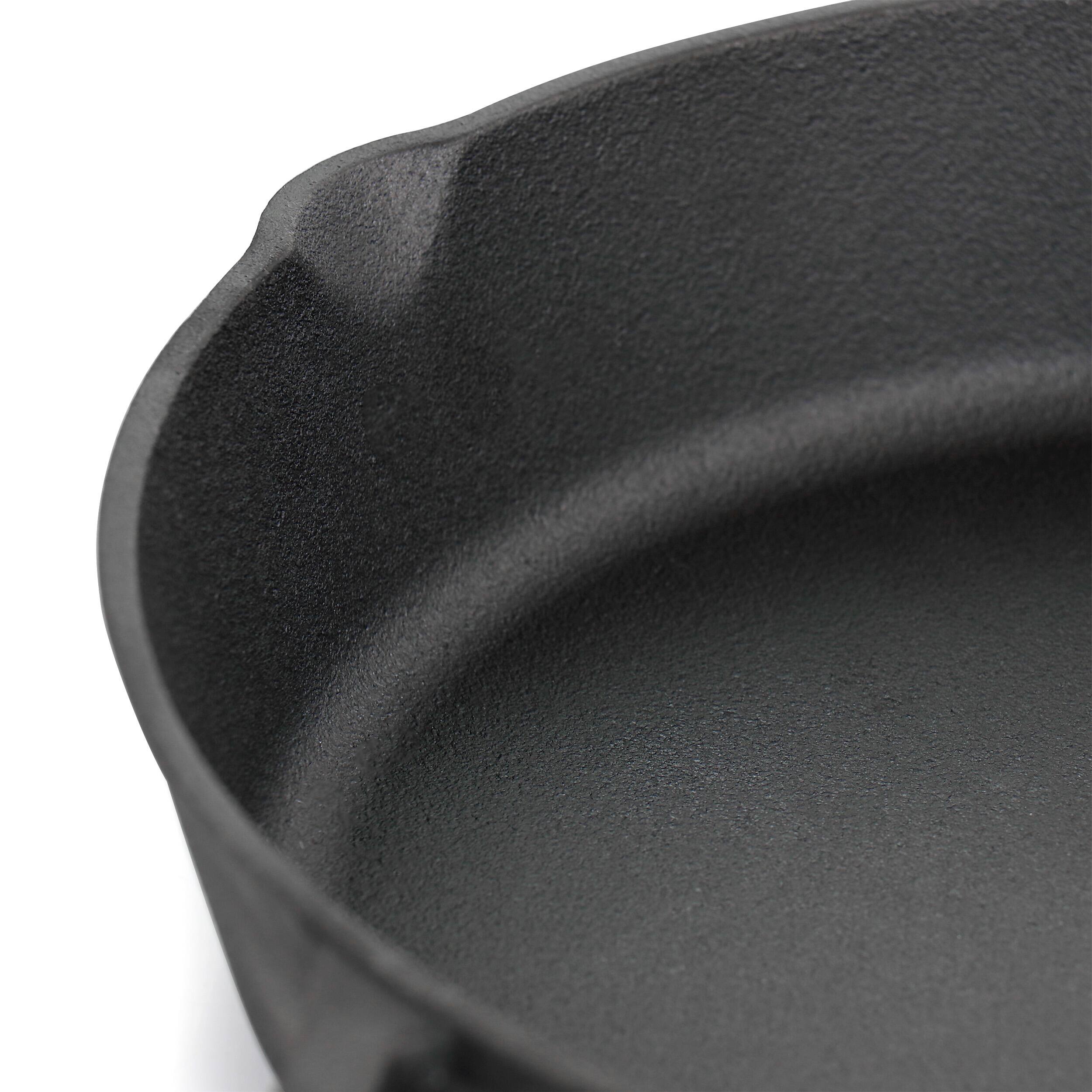 Alt View 3. Oster - Oster Castaway 12 Inch Cast Iron Round Frying Pan with Dual Spouts - Black.