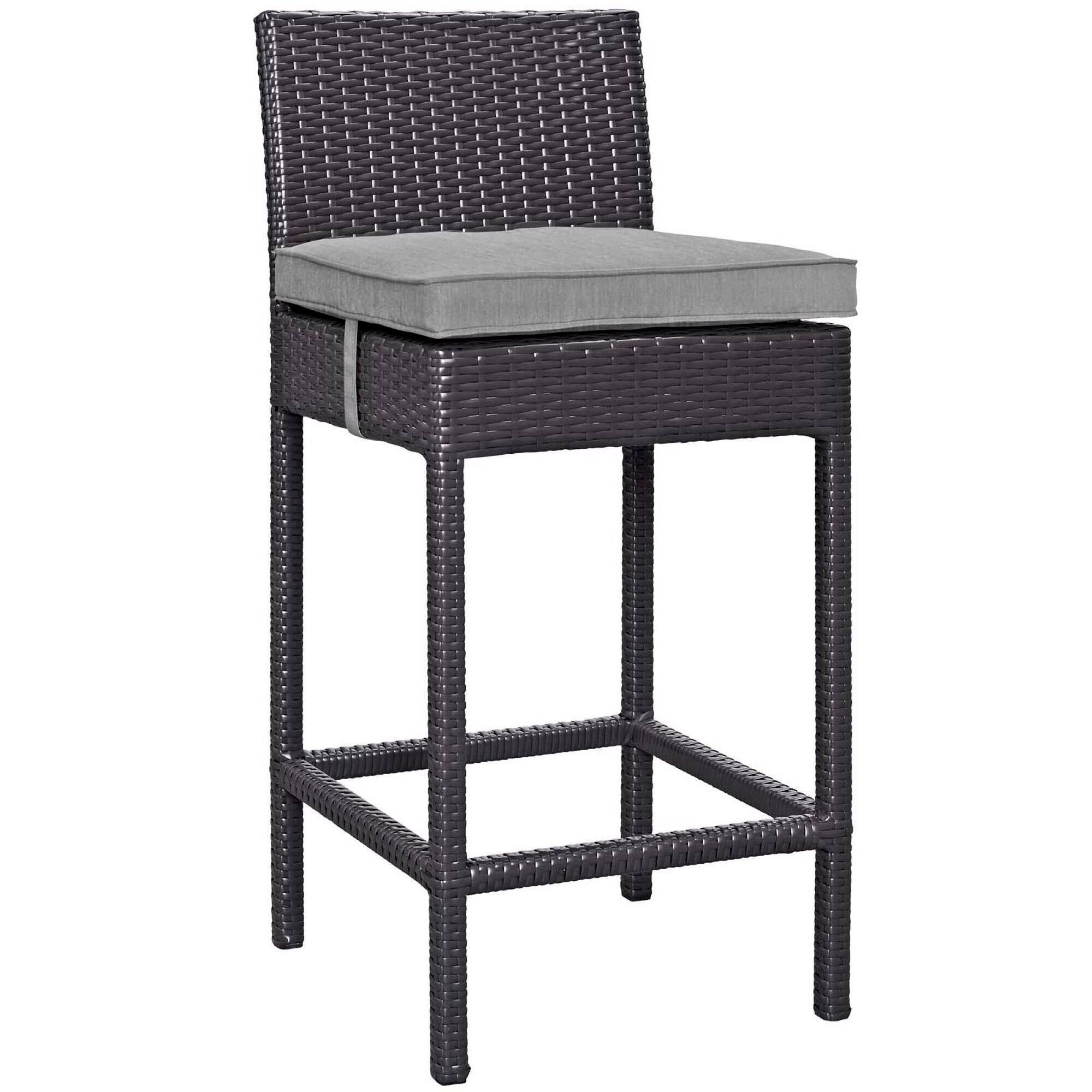 Angle. Modway - Convene Outdoor Patio Fabric Bar Stool by Modway - Espresso Gray.