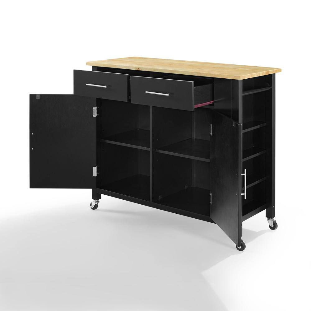 Left. Crosley Furniture - Savannah Wood Top Full-Size Kitchen Island/Cart - Black.
