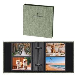 Unique Bargains - Small Photo Album 5.9x5.7 Inch Linen Picture Book, 25 Pages Holds 100 Photos Art Presentation Folder - Gray